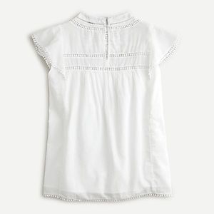 J Crew flutter-sleeve crocheted lace top